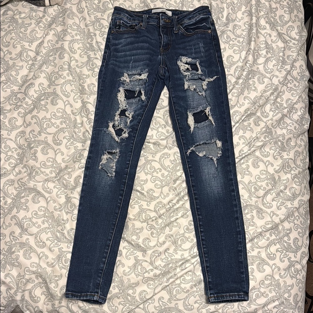 KanCan Ripped Dark Blue Skinny Jeans